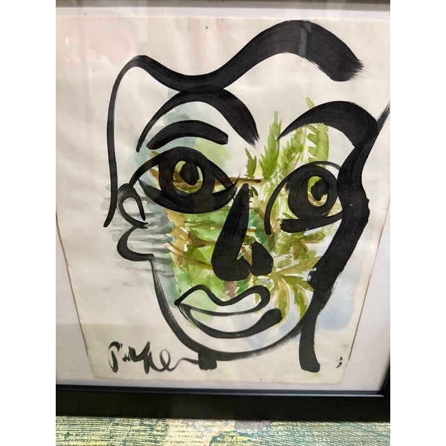 Abstract 1970s Peter Keil Original Abstract Cubist Portrait Painting For Sale - Image 3 of 7
