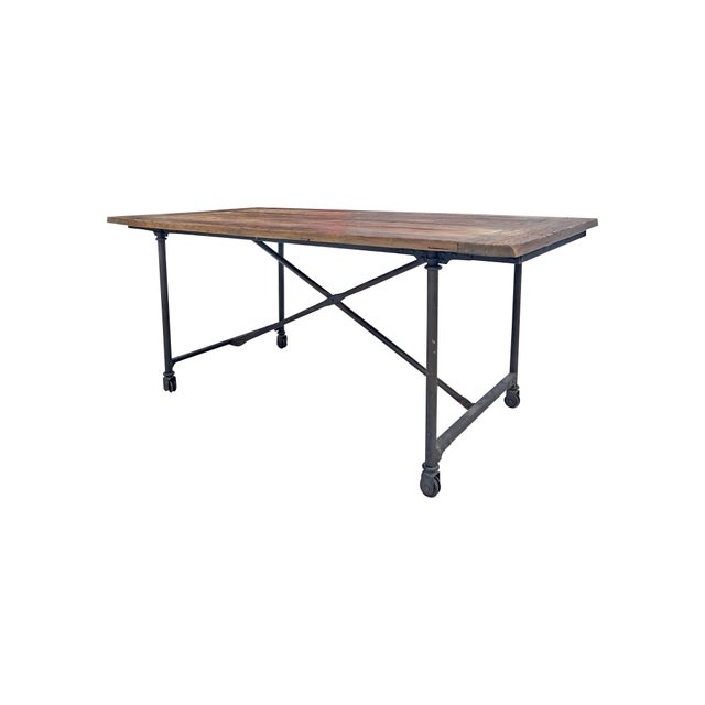 Restoration Hardware Flatiron Rectangular Dining Table in Reclaimed Wood For Sale - Image 9 of 10
