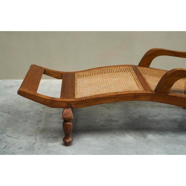 Sculptural Colonial Chaise Lounge in Wood and Webbing, 1930s For Sale - Image 11 of 15