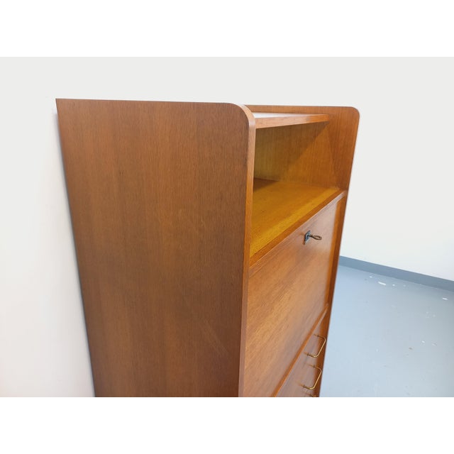 Mid-Century Modern Vintage Oak Secretaire, 1960s For Sale - Image 3 of 16