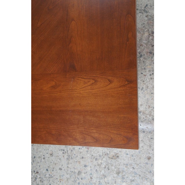 Late 20th Century Artisan Mission Arts & Crafts Craftsman Style Cherry Coffee Cocktail Table 44" For Sale - Image 9 of 12