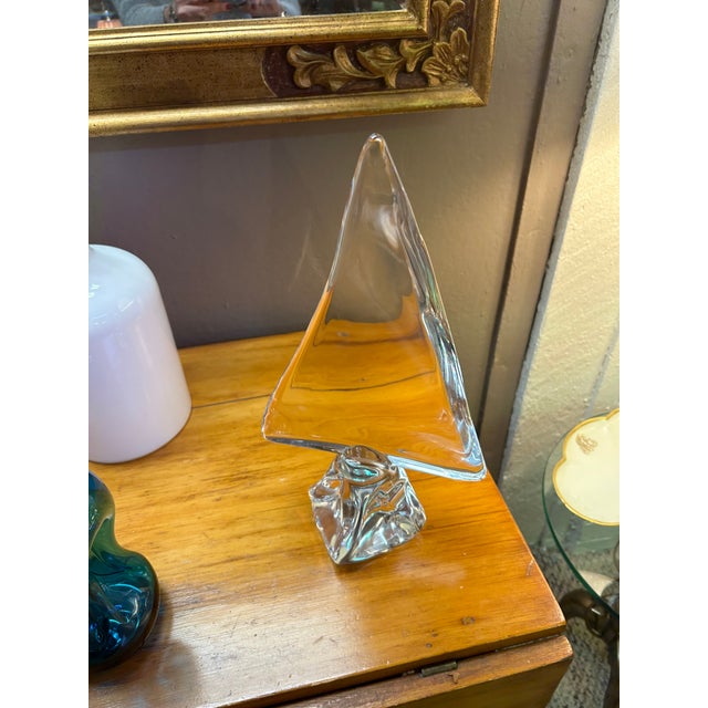 Transparent Daum Heavy Glass Sailboat Sculpture For Sale - Image 8 of 10