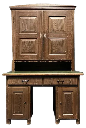 Painted Pine Bureau with Top Cabinet