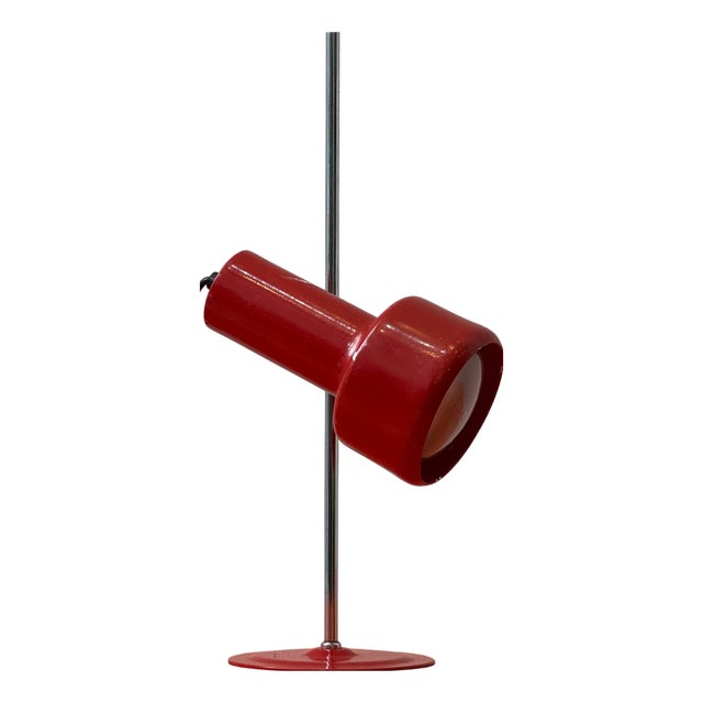Mid-Century Red Table Lamp with Spotlight Effect, 1970s For Sale