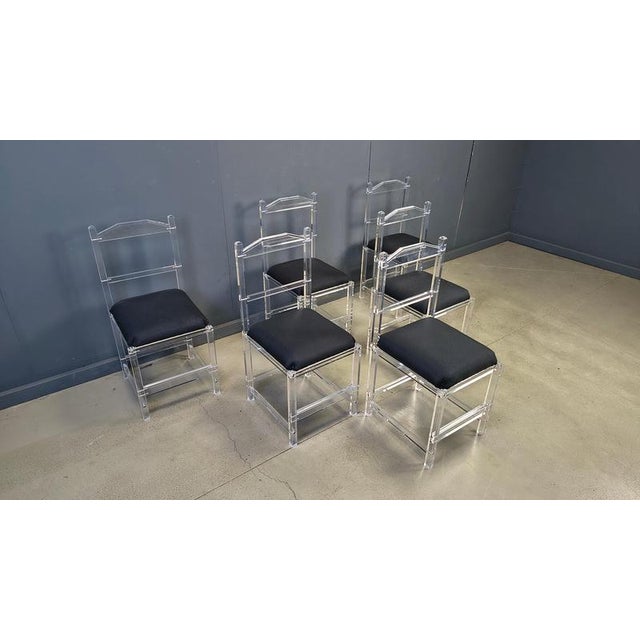 Vintage Italian Acrylic Dining Chairs, 1970s, Set of 6 For Sale - Image 10 of 14