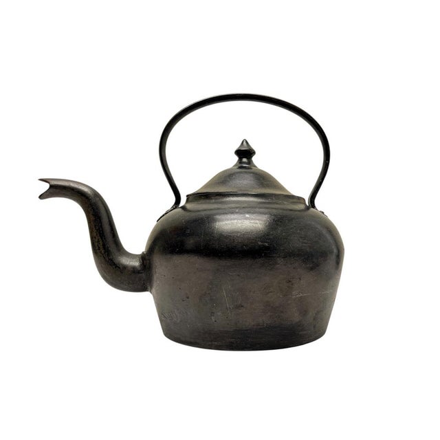19th Century Gooseneck Cast Iron Tea Kettle, Scotland For Sale - Image 7 of 16