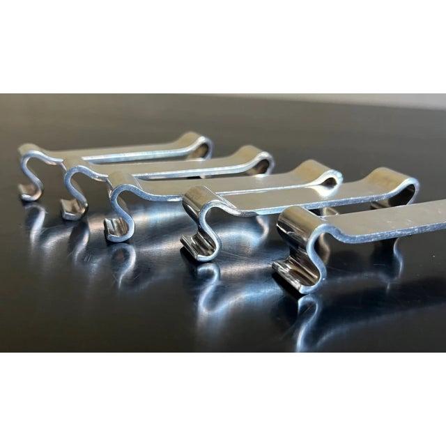 Silver plated Art Deco Knife rests, designed by Luc Lanel and made by Christofle in France in the 1930's for the Gallia...