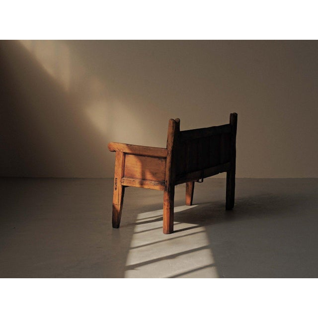 Folk Art Mountain Bench in Wood, Spain, 19th Century For Sale - Image 13 of 18