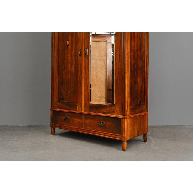 Art Nouveau Wardrobe in Brass and Pine For Sale - Image 14 of 18