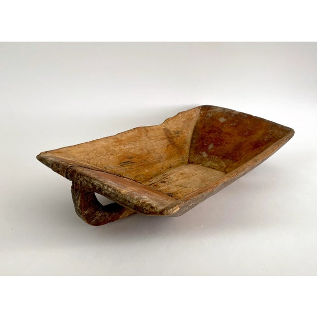 Rustic Turkish Dough Bowl W/ Handle For Sale In Los Angeles - Image 6 of 8