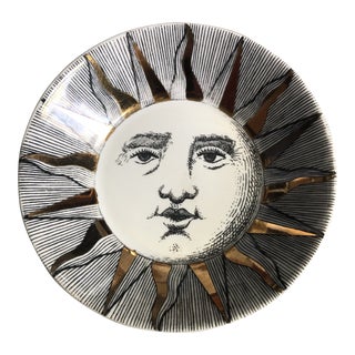 Piero Fornasetti Sun Dish With Gilt Accents For Sale