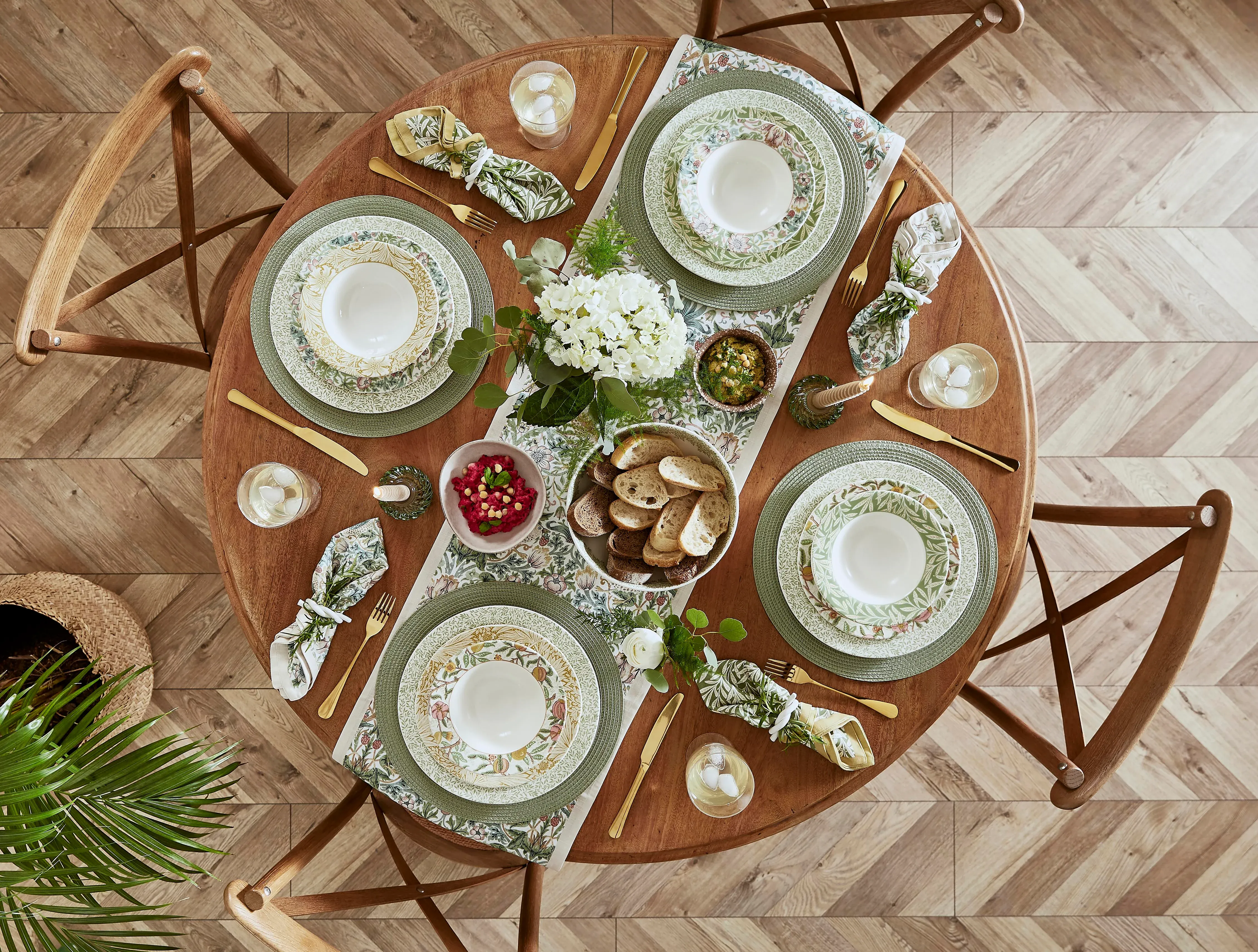 Spode ヨークミンスター皿 アンティークロイヤル　イギリス 442/1122 Spode Morris & Co 12-Piece Dinnerware Set, Service for Four | Chairish