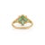 14k Yellow Gold Zambian Emerald & Diamond Floral Vintage Ring Size 6.5 For Sale - Image 9 of 16