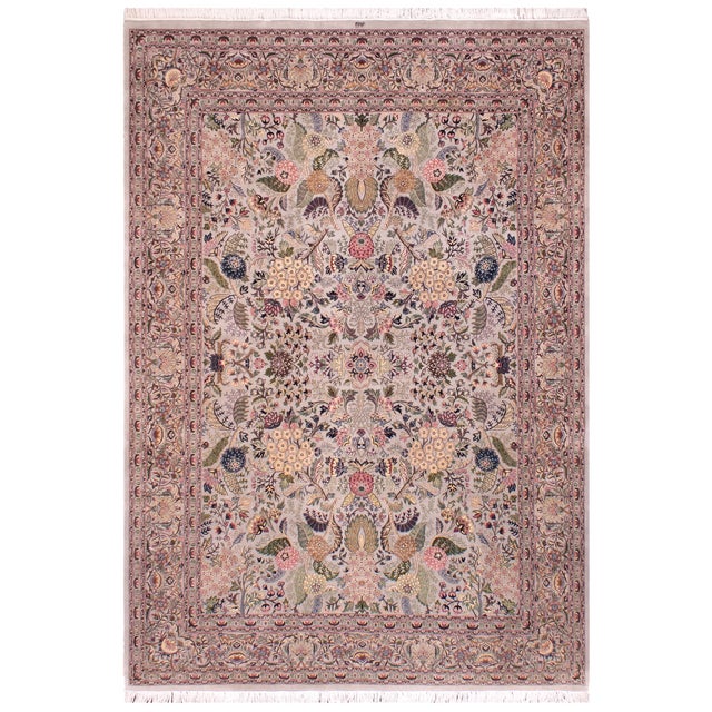 Shabby Chic 1990's Botanical Nagi Pak-Persian Gray/Gray Wool Rug - 9'1'' X 12'5'' For Sale - Image 9 of 9