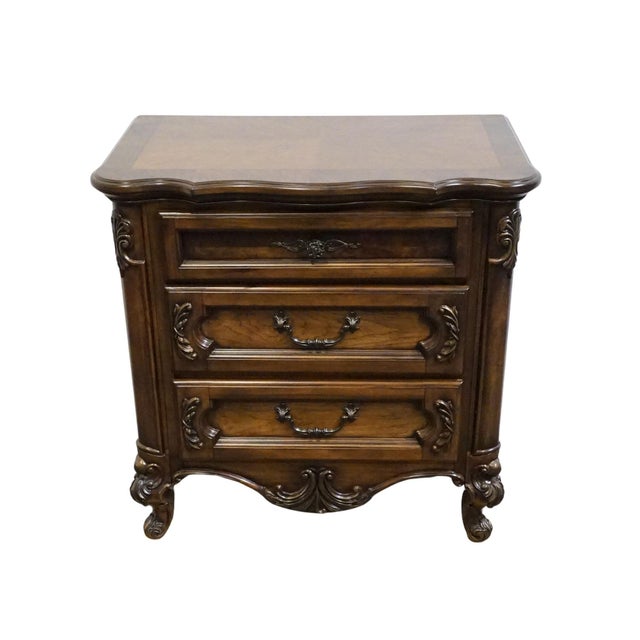 FAIRMONT DESIGNS Banded Bookmatched Pecan Louis XV French Provincial 32" Nightstand - Chestnut Finish C7025-02 32.5" High...