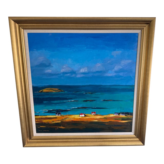 Nigel Grounds Isle of Skye Oil on Board 38" X 38", Framed For Sale