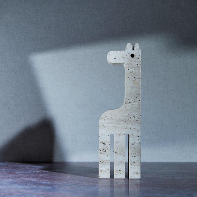 Giraffe Figurine in Travertine Marble by Fratelli Mannelli, 1975 For Sale - Image 12 of 12