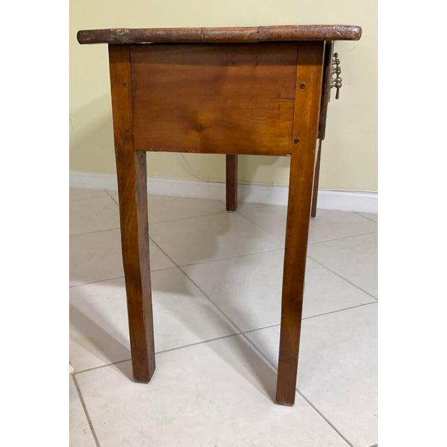 Antique Farmhouse Console Table Handcrafted Rustic Credenza Vintage Country For Sale - Image 4 of 17