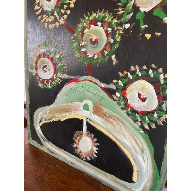 American Jimmy Lee Sudduth Folk Art Flowers Painting For Sale - Image 3 of 12