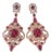 Bochic “Capri” Vintage Ruby & White Topaz Earrings Set In 18K Gold & Silver For Sale