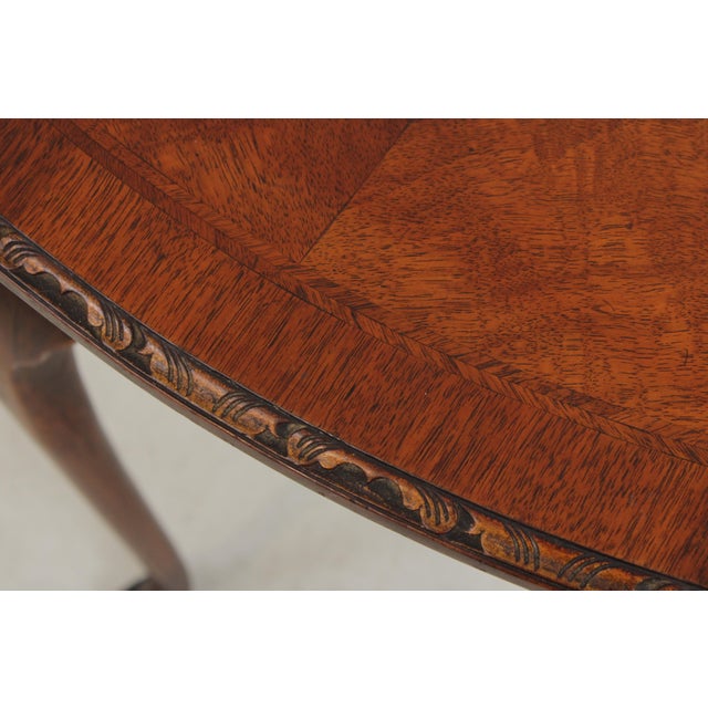 Vintage Walnut Inlaid Pembroke Drop Leaf Table For Sale - Image 9 of 10