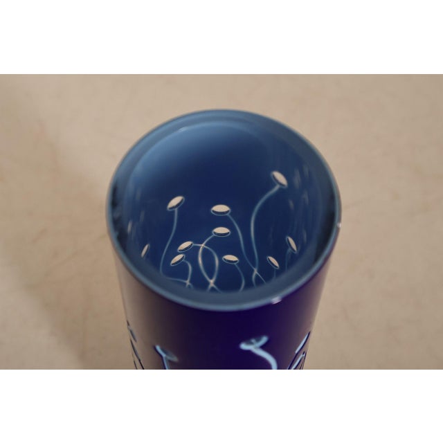 Glass Wedgwood 'Neptune' Blue Vase For Sale - Image 7 of 18