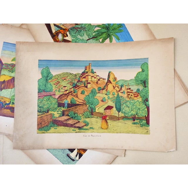 Blue Vintage Portfolio Vues De Provence France Serigraphs - Set of 7 For Sale - Image 8 of 11