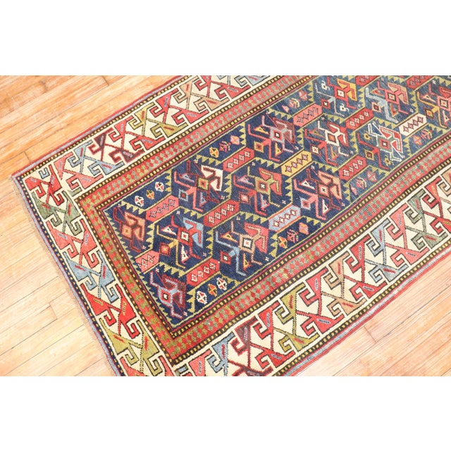 Early 20th Century Caucasian Gendje Runner - 3'5" x 9'9" For Sale - Image 17 of 18