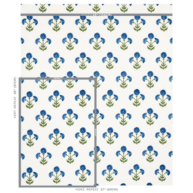 Inspired by traditional Indian hand-block designs, Saranda Flower Embroidery features stylized flowers handprinted on a...