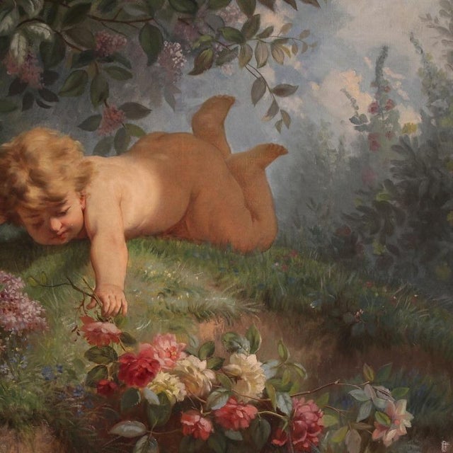 Italian Artist, Nude Figurative Composition, 19th Century, Oil Painting on Canvas, Framed For Sale - Image 6 of 16