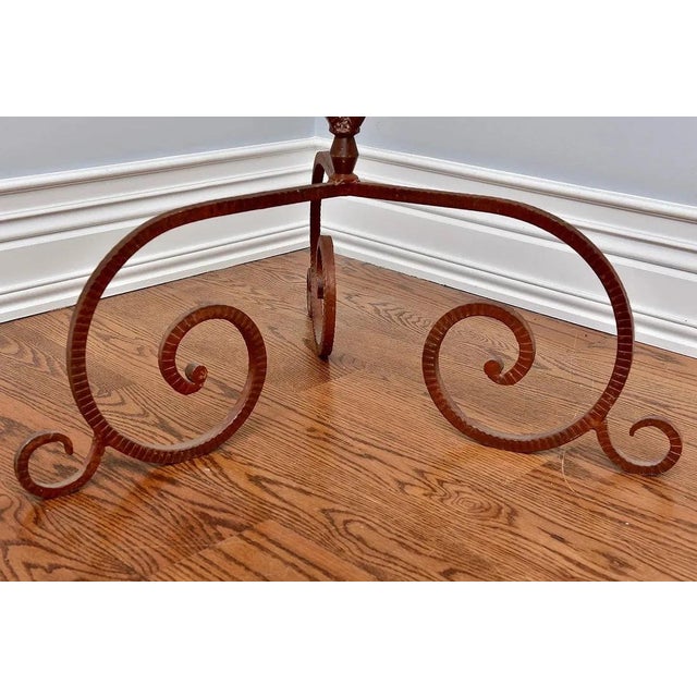Brown Jan Barboglio Hand-Forged Rust Patina Iron 9-Light Floor Candelabra For Sale - Image 8 of 10