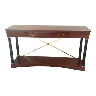 1980s Vintage Ethan Allen Neoclassic Medallion Console Table For Sale
