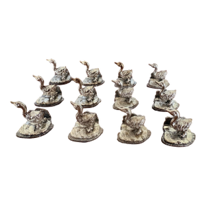 Vintage 1975 Metzke Pewter Duck Place Card Holders – Original Boxes - Set of 12 for Palm Beach Regency, Hollywood Regency, Dinner Party Accent