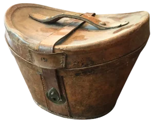 18th Century Empty Red Velvet Hat Box in Leather, 1875