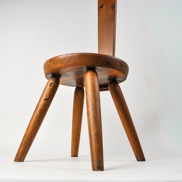 Mid 20th Century Mid 20th Century Keyhole Chair by William Fetner Signed Pine Tall Back Sculptural Chair For Sale - Image 5 of 14