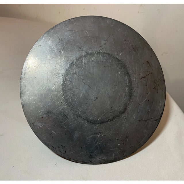 Large Rare Antique 18th Century 1700s Handmade French Pewter Desk Inkwell Jar For Sale - Image 9 of 9