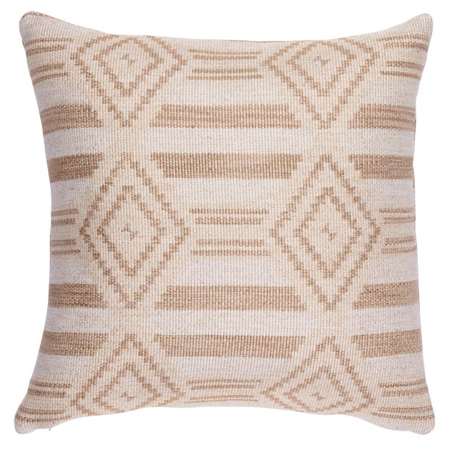 Contemporary Schumacher Manta Performance 22" Pillow in Birch For Sale - Image 3 of 3