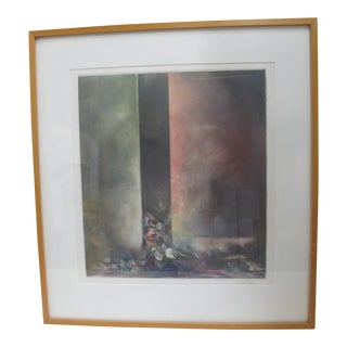 Robert Setrakian Signed Framed Abstract Monoprint in Color For Sale