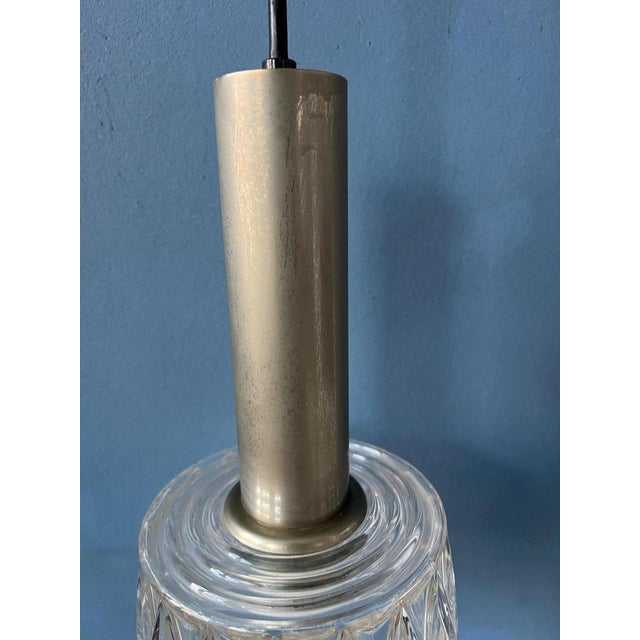 Mid-Century Crystal Glass Pendant Lamp For Sale - Image 10 of 11