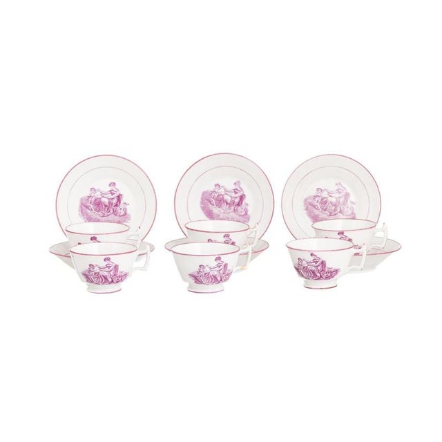 Porcelain Teacups and Saucers, 19th Century, Set of 12 For Sale - Image 6 of 6