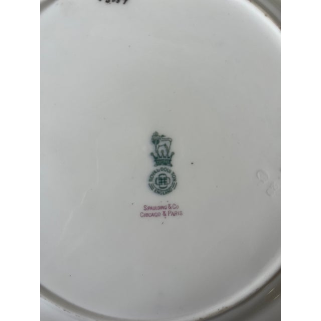 1920s Royal Doulton Sevres Green & Gold Gilt Dinner Plates - Set of 12 For Sale - Image 18 of 18