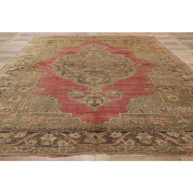 Textile Vintage Turkish Oushak Rug - 06'07 X 09'01 For Sale - Image 7 of 8