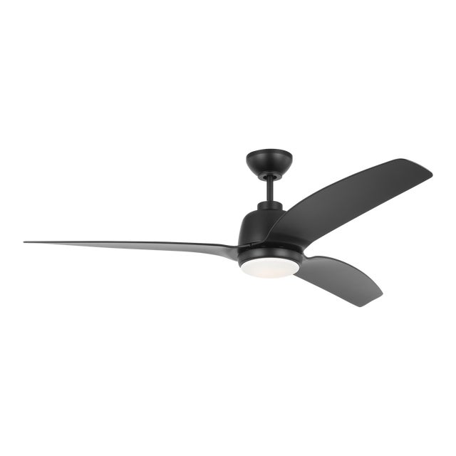 Visual Comfort Fan Avila Coastal 60" LED Ceiling Fan in Midnight Black For Sale