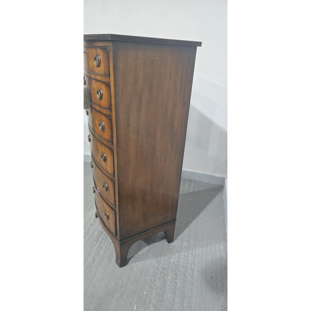 Tall Regency Mahogany Bow Front Chest of Drawers, 1910s For Sale - Image 11 of 15