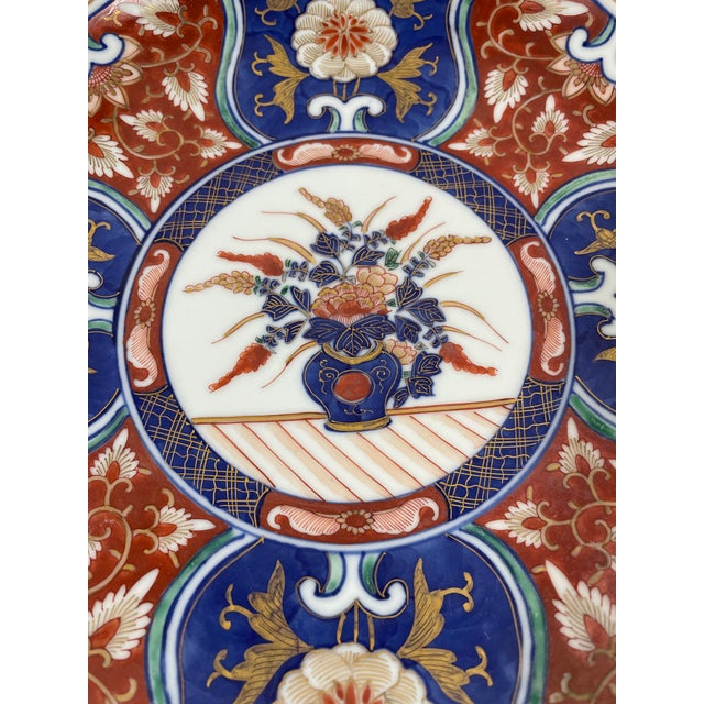 Mid 20th Century Hand Painted Porcelain Imari Plate Charger For Sale - Image 6 of 17