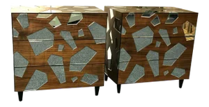 Early 21st Century Mirrored Commodes or Side Tables - a Pair