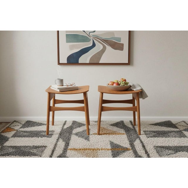 Danish Stool in Teak and Oak, 1960s For Sale - Image 11 of 13