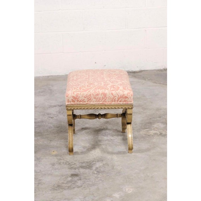 An elegant marriage of classical form and refined Italian craftsmanship, this vintage curule-style stool captures the...