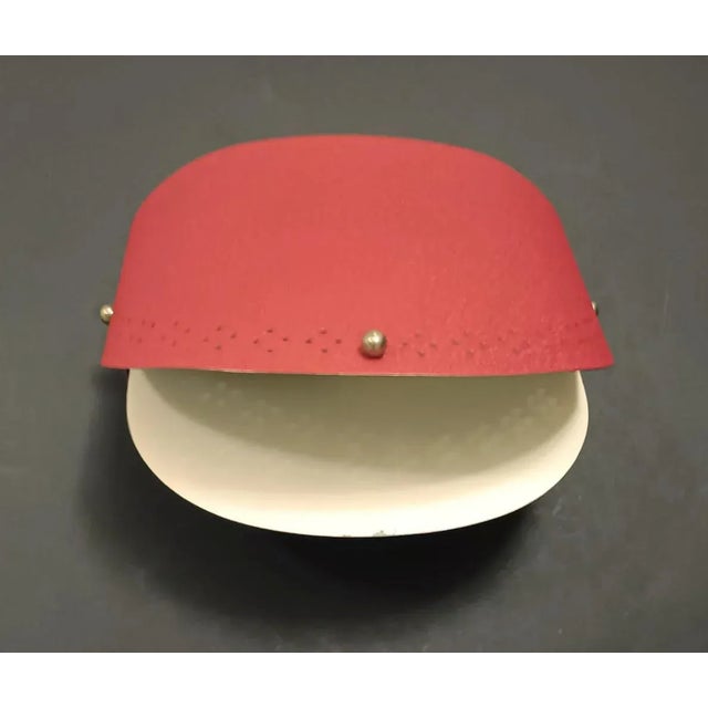 Glass Mid 20th Century Italian Red Sconces - a Pair For Sale - Image 7 of 12