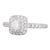 0.55ctw Round Diamond Halo Engagement Ring 14k White Gold Size 6.5 For Sale